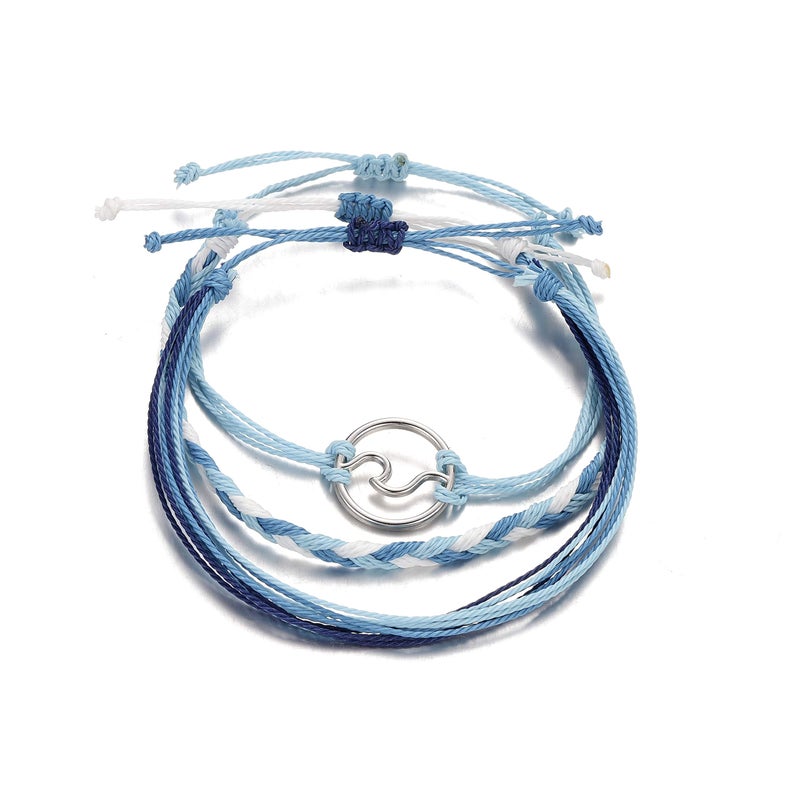 Softones VSCO String Wave Bracelets for Women Handmade Colorful Waterproof Adjustable Braided Beach Bracelet Set for Women - Image 2